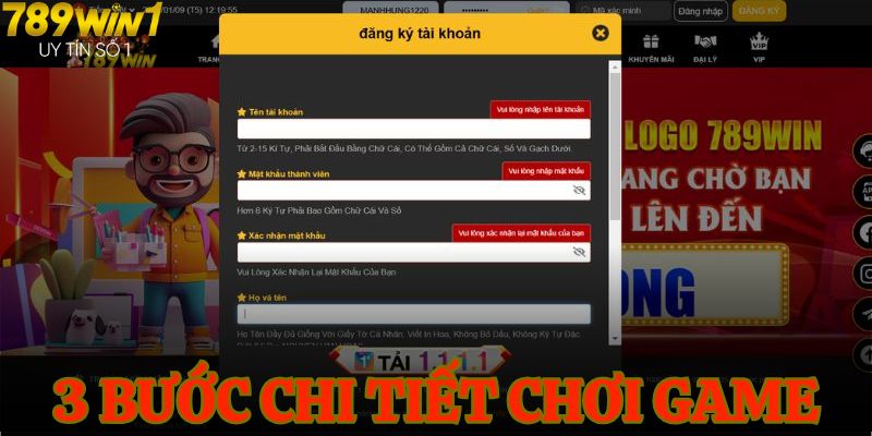 3 bước chi tiết chơi game