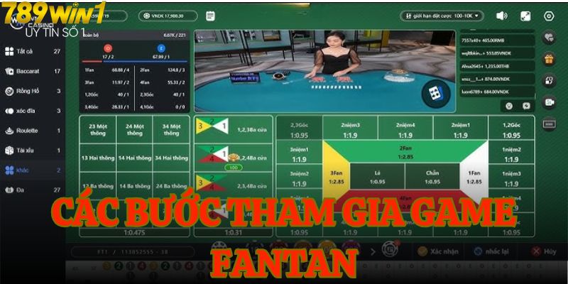 Hướng dẫn chơi Fantan - Các bước tham gia